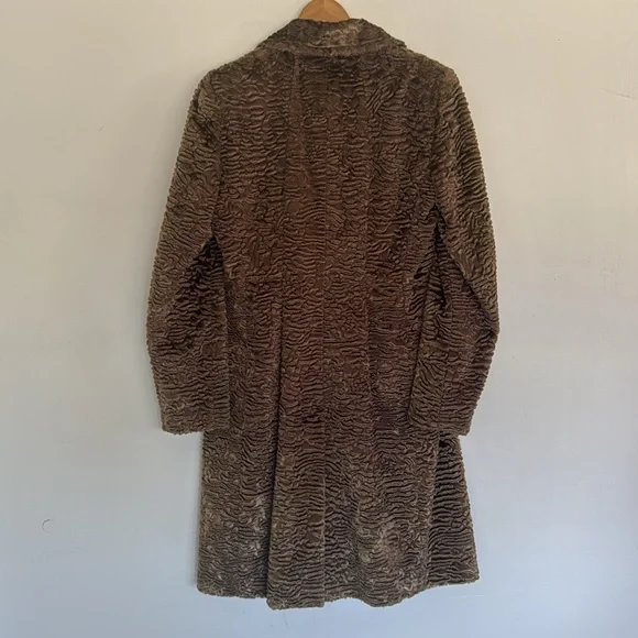Les Copains Brown Faux Fur Jacket, Sz IT44/US8 - Picture 8 of 12